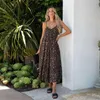 Casual Dresses Summer European and American Women's Leopard Print Sexig Sling Dress/S-2XL