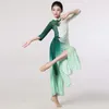 Vêtements de scène Tenue de danse classique Cheongsam pour femmes et enfants Élégant Charme du corps Vêtements de gaze Fan d'entraînement ethnique