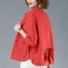 Frauen Jacken Windjacke Jacke Top Chinesischen Stil Weibliche Dünne Kurze Mantel 2023 Frühling Herbst Mode Casual Hemd Einfarbig