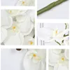 Dekorativa blommor kransar 32 tum konstgjorda phalaenopsis blommor 9 huvuden konstgjorda orkidéer fjärilsblommor stam växter för heminredning 6 st 230828