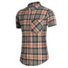 Chemises décontractées pour hommes Mode d'été Chemise à carreaux Design Poche à manches courtes Hommes Bureau d'affaires Robe de travail Blouse 5XL 6XL 7XL