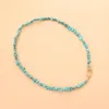 Chains Simple Fashionable Green Turquoise Necklace For Women Pearl Buckle Jewelry Accesorios Wedding Party Gift Wholesale