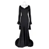 Robes sexy urbaines Addams mercredi Morticia Cosplay Costume Halloween robe perruque femmes adultes Punk gothique sorcière à lacets robe mince 230829