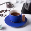 Muggar espressokoppar för kaffe och te tabell ceramic cup set mugg accessoar porslin bra teaware tefat återanvändbart kök 230829