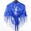 Bluzki damskie letnie frędzle bluzka bluzka impreza poncho cekiny koszule damskie ubrania harajuku cape ladies tops camiseta mjer blusas