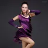 Stage Wear Latin Dance Dress Women Sexy cekiny Cha Tango Bollywood Performance