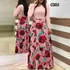 Grundlegende Freizeitkleider XL Damen Frühling und Herbst Drucknähte Blumen Langes Bankettkleid Enges Kleid Elegante sexy Frau Langes Kleid Sommer 230829