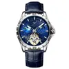 Armbandsur ailang varumärke mode Blue Starry Sky Mechanica Watch For Men lyx Sapphire Leather Waterproof Luminous Mens