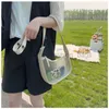 Shoulder Bags Women's Transparent Bag Matte Polish Jelly Croossbody Shopping in Summer 2021 Wide Strap Student Girl Black caitlin_fashion_bags