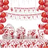 Одноразовая столовая приборочная посуда Хэллоуин кровоточатка кровоточащая бумага для вечеринки и салфетки на день рождения Связь на день рождения обслуживает 8 гостей для c dht9v