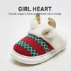 Slippers UTUNE Warm Plush Women Home Anti-slip Men's Hose Shoes Chirstmas Festival Family Flats Soft Thick Sole Couple