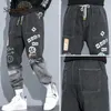 Jeans da uomo coreani stampati denim sciolto S-5XL pantaloni casual di grandi dimensioni pantaloni cargo hip-hop tuta HKD230829
