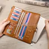 Vintage femmes portefeuille en cuir véritable femmes sacs à main en cuir pochette pour femmes sacs mince téléphone porte-monnaie pour femme