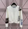 Projektantka damska Dzianinte Tees Letter T Shirt Kobiety Topy Kurtki Seksowne puste multi kolorowe swetra bluza z kapturem