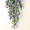 Decorative Flowers Beautiful Fashion Fake Plant Wall Artificial Hanging Lavender Vine Flower Rattan Home Garden Decoration