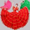 Stage di Usura 2023 Corrida Spagnola di Danza Flamenco Gonna Sala da Ballo di Stile Delle Donne del Vestito di Raso Gypsy Prestazioni Costume di Ballo DN3043