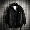 Men's Jackets Men Streetwear Jacket Black Hip Hop Autumn Cargo Harajuku Hooded Outwear Men's Clothes oversize 5XL 6XL 7XL 230828