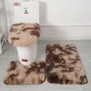 Tappeti Tiedye Shaggy Tappeto WC Tre pezzi Tappetino antiscivolo Bagno Set assorbente Tappeto per zona bagno Decorazioni per la casa Pavimento Fluffy 230828