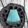 Brincos pendurados losodo geométrico clássico grande para mulheres joias exclusivas esculpidas à mão vintage boho bronze verde estilo hippie