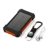 Solar Charger Power Bank, huge capacity 6000mah waterproof Portable Charger with solar panel, 2 output USB-C and 1 input for outdoor camping hiking emergency