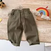 Pantalon Version coréenne pour enfants de 0 à 6 ans, mode printemps Simple rétro, couleur unie, pantalons décontractés pour hommes et femmes, bébé