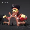 5m Amazing Giant Inflatable Cartoon Figure Mascot Tunnel Pirate Captain At The Helm For Carnival Stage Decoration