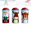 Bouteilles de stockage 3pcs Boîte à biscuits de Noël Candy Tin Jar Conteneurs Tinplate Biscuits Can pour l'année