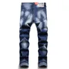 Jeans da uomo Slim Fit Jeans Four Seasons Bottone originale aperto piccolo manica dritta Design 3D da uomo