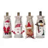 Sacos de garrafa de vinho cordão de serapilheira de Natal com corda para festas de feriado de presente de Natal 829