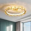Deckenleuchten Moderne K9-Kristall-Blumen-Kronleuchter Nordic Luxus-Innenbeleuchtung Glanz LED-Hängelampe für Wohnzimmer