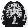 Męskie swetry lakible Harajuku szkielet kość dzianina sweter streetwear skoczki streetwearu jesienne hip -hopowe swobodne pullover mody mody luźne topy 230828