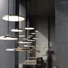 Lâmpadas pendentes Nordic Restaurante Moderno LED Quarto Lâmpada Sala de Jantar Disco Voador Candelabro Criativo Personalidade Bar Living
