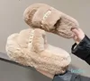 Zapatillas cálidas y esponjosas para el hogar, deslizador nuevo de piel de invierno, deslizador plano y cómodo para mujer, deslizador coreano Uwabaki