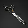 Scissors Shears professional jp 440c steel 6 '' Upscale Golden tiger hair scissors cutting barber haircut thinning shears hairdresser scissors x0829