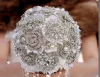 15 adet çok karışık stiller gümüş kaplama diamante kristal broş düğün buket aksesuarı diy gelin veya parti buket malzemeleri