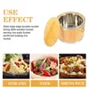 Dinnerware Sets Sushi Barrel Container Rice Serving Bucket Display Bowl Cooked Wooden Stainless Steel Storage Lidded Mixing Tub