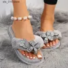 Slippers Winter Coral Decor Faux Fur Slippers Fashion Warm Furry Flip Flops Slip on Flats Female Women Shoes Dropshipping Whosale 2021 T230828