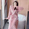 Kadın pijama 2023 Kış uzun kollu kalın sıcak pazen kimono cüppeler kadınlar için sevimli dantel bornalı banyo robe gece elbisesi