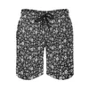 Shorts masculinos Ditsy Floral Gym Verão Preto e Branco Clássico Board Calças Curtas Homens Esportes Design Confortável Troncos de Natação