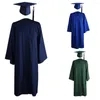 Set di abbigliamento Università Mortarboard Cap Abito Abito accademico Laurea 2023 Adulto Chiusura con zip Cap e nappa