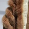 Womens Fur Faux Women Chick Real Stripe Coat Warm High Qualilty Luxury Long Sleeve Plus Size Female Jacket Cardigan Outwear 230828