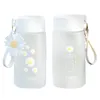 Bouteilles d'eau 550 ml en plastique Daisy bouteille transparente sans BPA Sports de plein air tasse tasse étudiant Portable avec corde