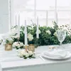 Yannew Artificial Rose Candle Rings Wreaths Floral Holders Wedding Table Centerpieces For Party Home Dinner Decoration HKD230829