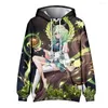 Herr hoodies ceres fauna hoodie tröja vtuber 3d streetwear kvinnor män vinter 2023 tröjor