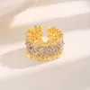 Designer Buccellati Ring Luxury Top French Palace Gold Split Wide Lace Hollow Carved Light Luxury Buchelati Ring Accessories SMEJEMTIC ROMANTIN VALENTINE'S DAY Presents