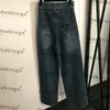 High Waist Jeans Pants Womens Street Style Trousers Letters Weave Female Long Pants Seasons Personality Denim Pant