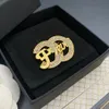 20 stil Einfache Doppel Brief Messing Broschen Berühmte Marke Luxurys Desinger Geometrie Brosche Frauen Kristall Strass Anzug Pin Mode schmuck Zubehör