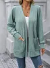 Женские трикотаж осенний кардиган 2023 одежда мода с длинным рукавом элегантные женские свитер. Случайные негабаритные карманы
