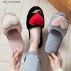 Slippers Schattige Pluche Liefde Ontwerp Vrouwen Bont Slippers Mode Herfst Winter Indoor Nepbont Warme Pluche Schoenen Thuis Dames Slaapkamer Slippers T230828