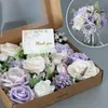 Dekorativa blommor kransar bröllop konstgjord blommor brud brud diy rosbuketter simulering retro jul diy kransar blomma arrangemang hem dekor uppsättning 230828